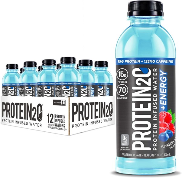 Protein2o Protein Insfused Water Plus Energy (Blueberry Raspberry, Box of 12)