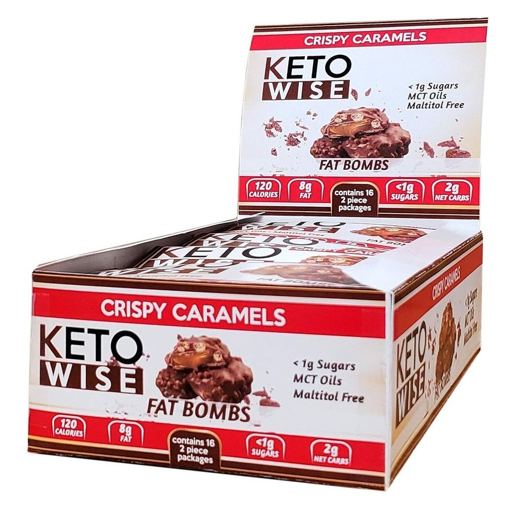 Keto Wise Fat Bombs (Crispy Caramel, Box of 16)