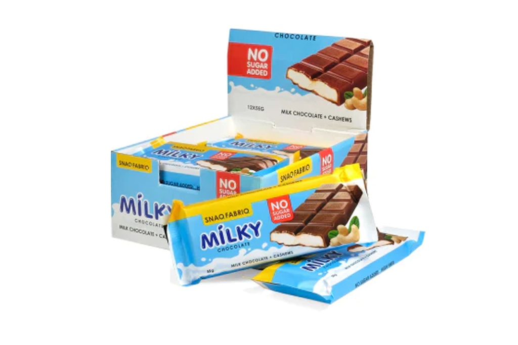 Snaq Fabriq Milky Chocolate Bar (Cashew, Box of 12)