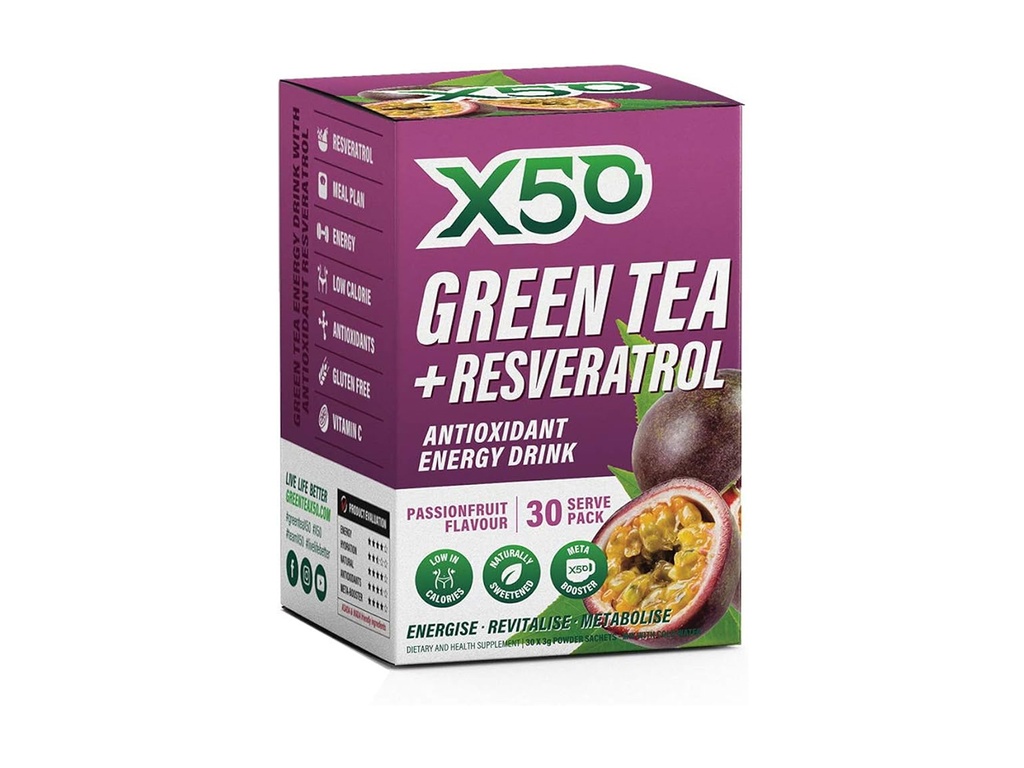 X50 Green Tea + Resveratrol Energy Drink