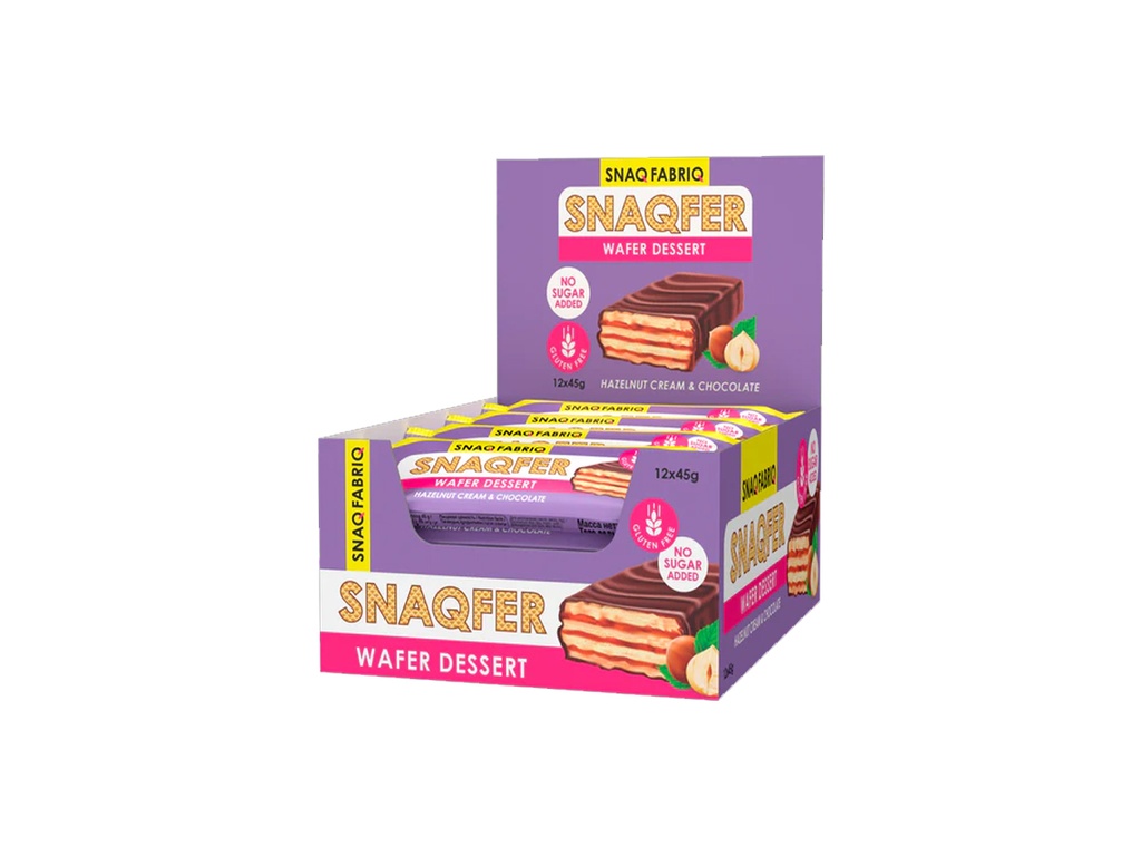 Snaq Fabriq Snaqfer Wafer Dessert (Hazelnut Cream & Chocolate, Box of 12)